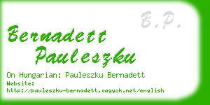 bernadett pauleszku business card